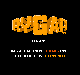 Rygar title screen for NES